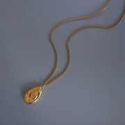 Lava Irregularly Folded Water Droplet Square pendent neckless