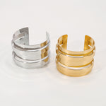 Load image into Gallery viewer, Big heavy metal hollow wide cuff open bangles
