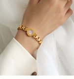 Load image into Gallery viewer, Roman numerals round watch style bracelet
