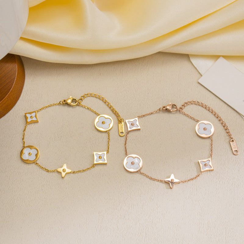 Double layer furnace gold plated bracelet