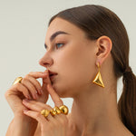Load image into Gallery viewer, Big hoop triangle earring
