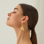 Load image into Gallery viewer, Big hoop triangle earring
