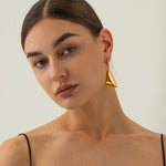 Load image into Gallery viewer, Big hoop triangle earring

