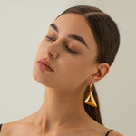 Load image into Gallery viewer, Big hoop triangle earring
