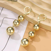 Gold and silver big round long drop earring