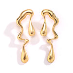 Load image into Gallery viewer, Irregular hollow water droplet earring(gold)
