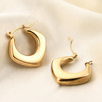 Load image into Gallery viewer, Hollow ovel square geometric hoop earring
