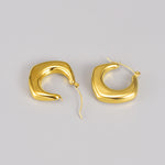 Load image into Gallery viewer, Hollow ovel square geometric hoop earring
