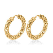 Chunky big gold hoop steel earring bulk
