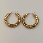 Load image into Gallery viewer, Chunky big gold hoop steel earring bulk
