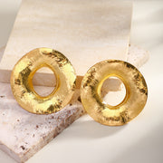 Large circle stud earring(gold)