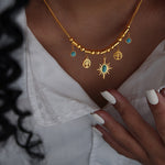 Load image into Gallery viewer, Tree of life turquoise pendant
