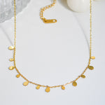 Load image into Gallery viewer, Fringed Choker dangling gold drop pendant
