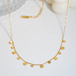 Load image into Gallery viewer, Fringed Choker dangling gold drop pendant
