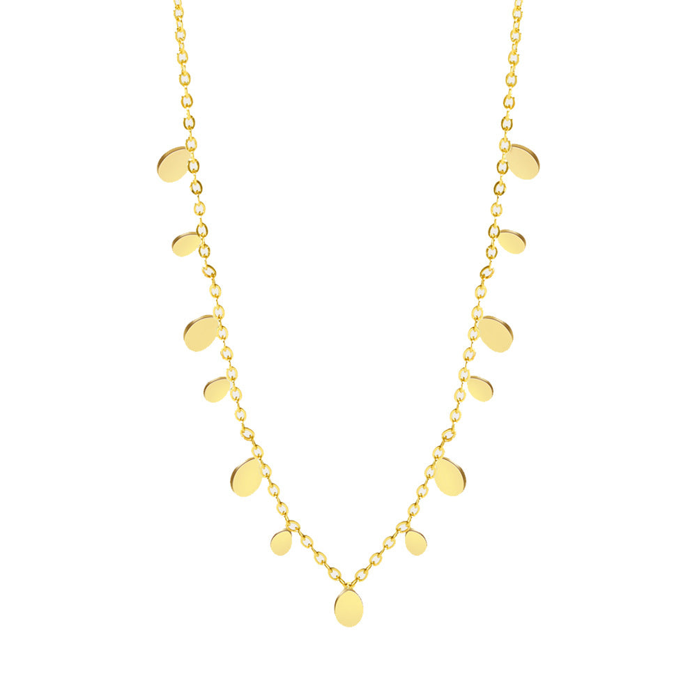 Fringed Choker dangling gold drop pendant