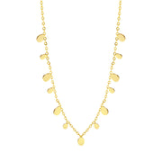 Fringed Choker dangling gold drop pendant