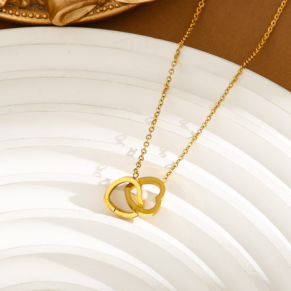 Double love collarbone chain