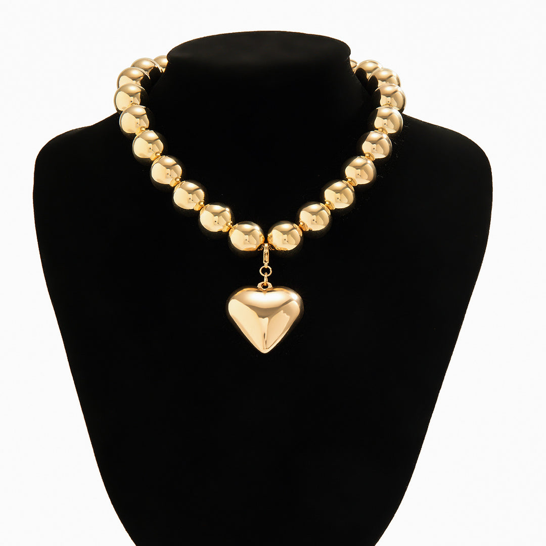 Big heart pendent chocker necklace