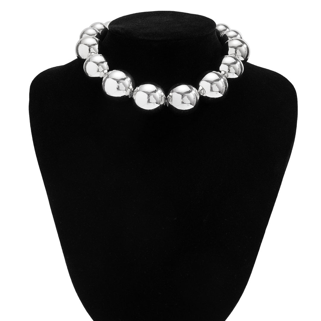 Large bread chocker necklace(silver)