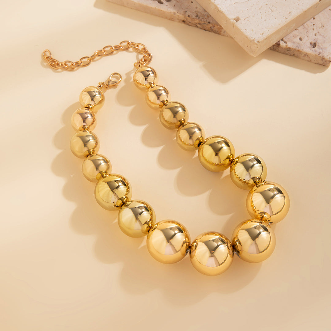 Large bread chocker necklace(gold)