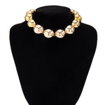Load image into Gallery viewer, Large bread chocker necklace(gold)
