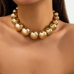 Load image into Gallery viewer, Large bread chocker necklace(gold)
