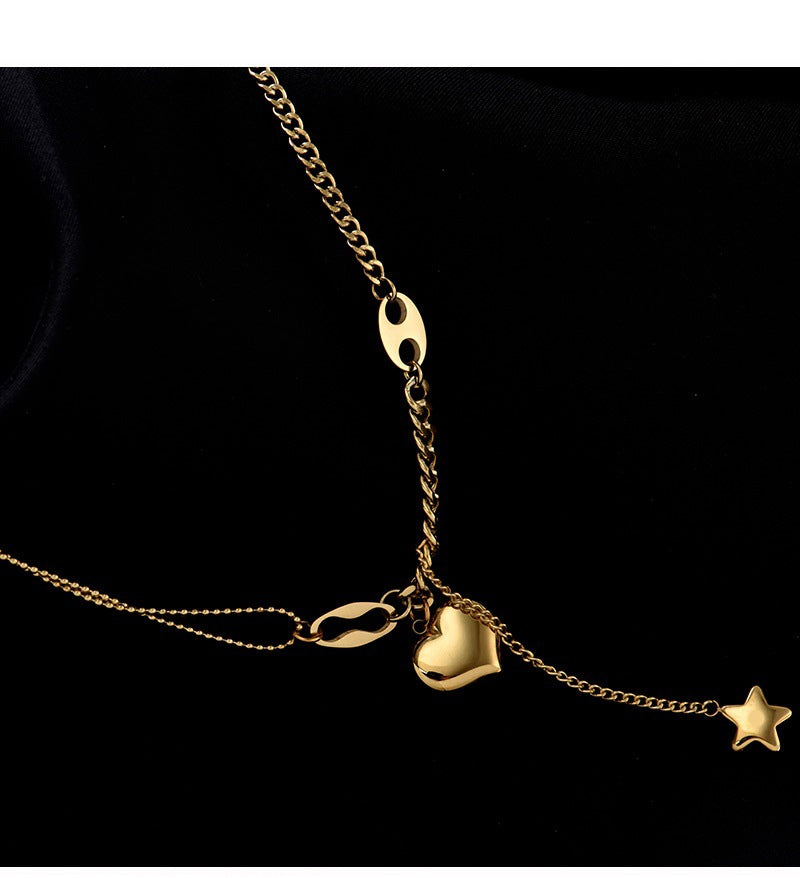 Star and heart charm pendent
