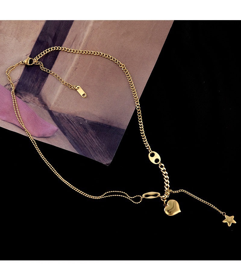 Star and heart charm pendent