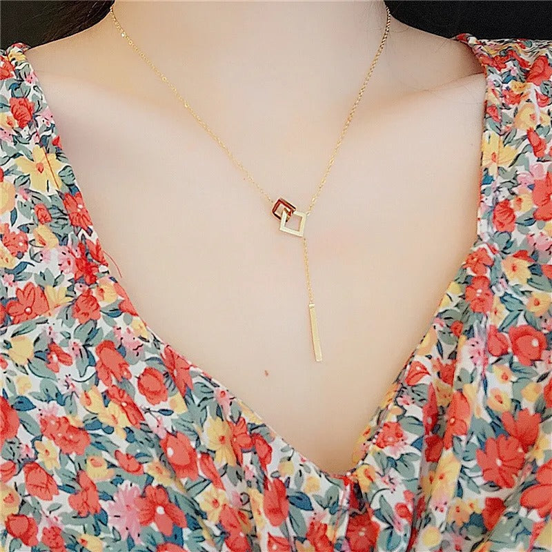 Square buckle necklace