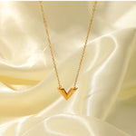 Load image into Gallery viewer, V Shaped Pendant Choker Necklace
