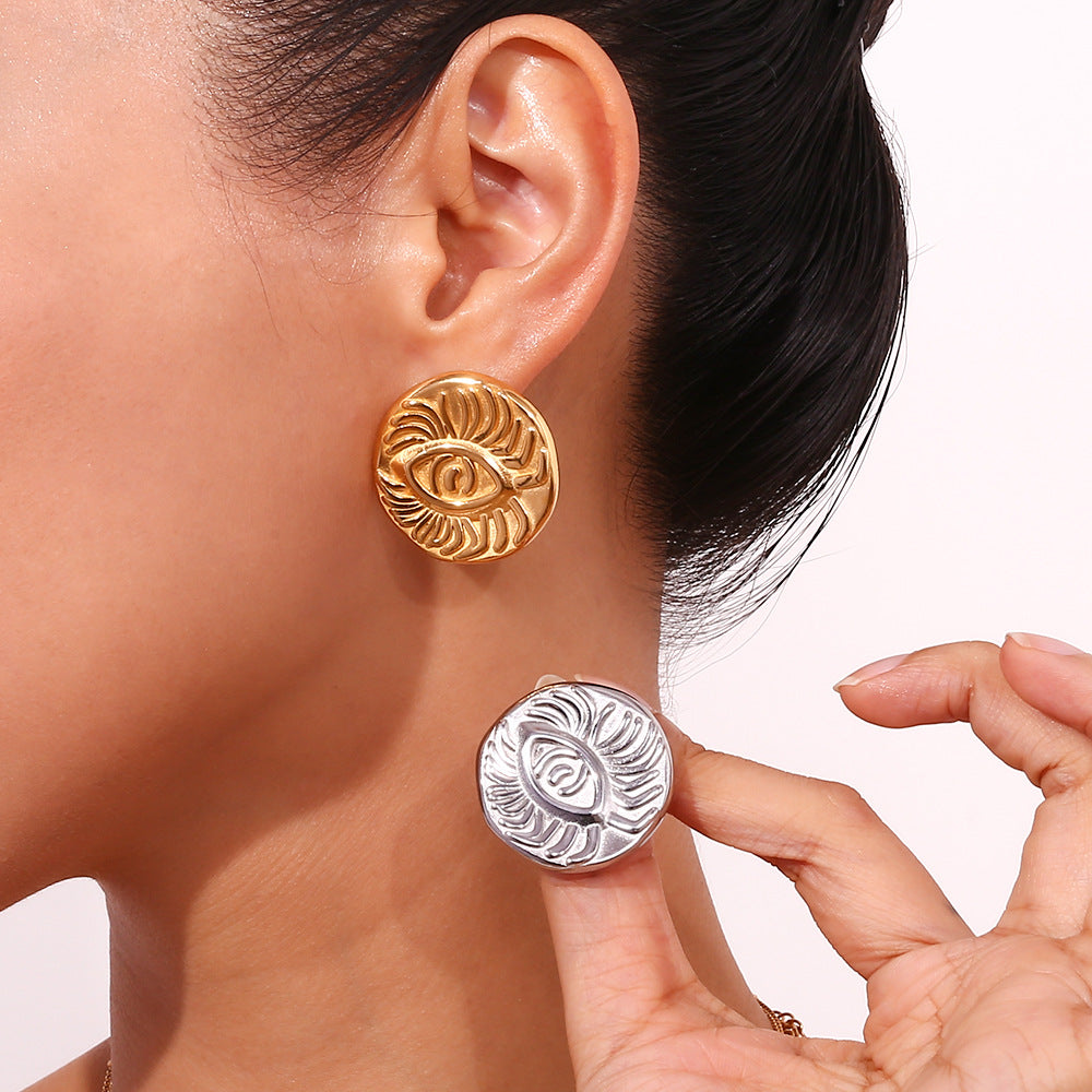 Vintage evil eye earring (gold, silver)