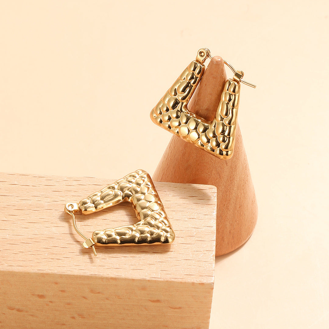 Square ear buckle french retro earring