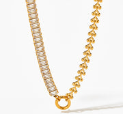 Cuban chain spliced zircon bracelet