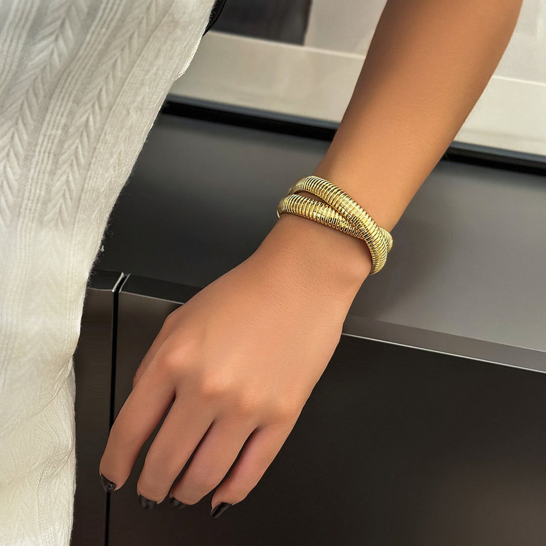 Elastic snake bone bracelet(gold and silver)