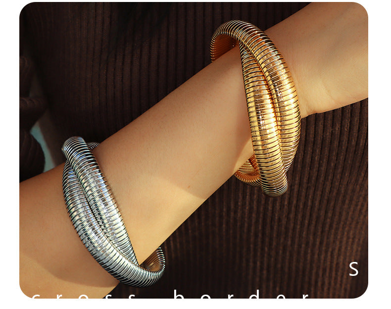 Elastic snake bone bracelet(gold and silver)