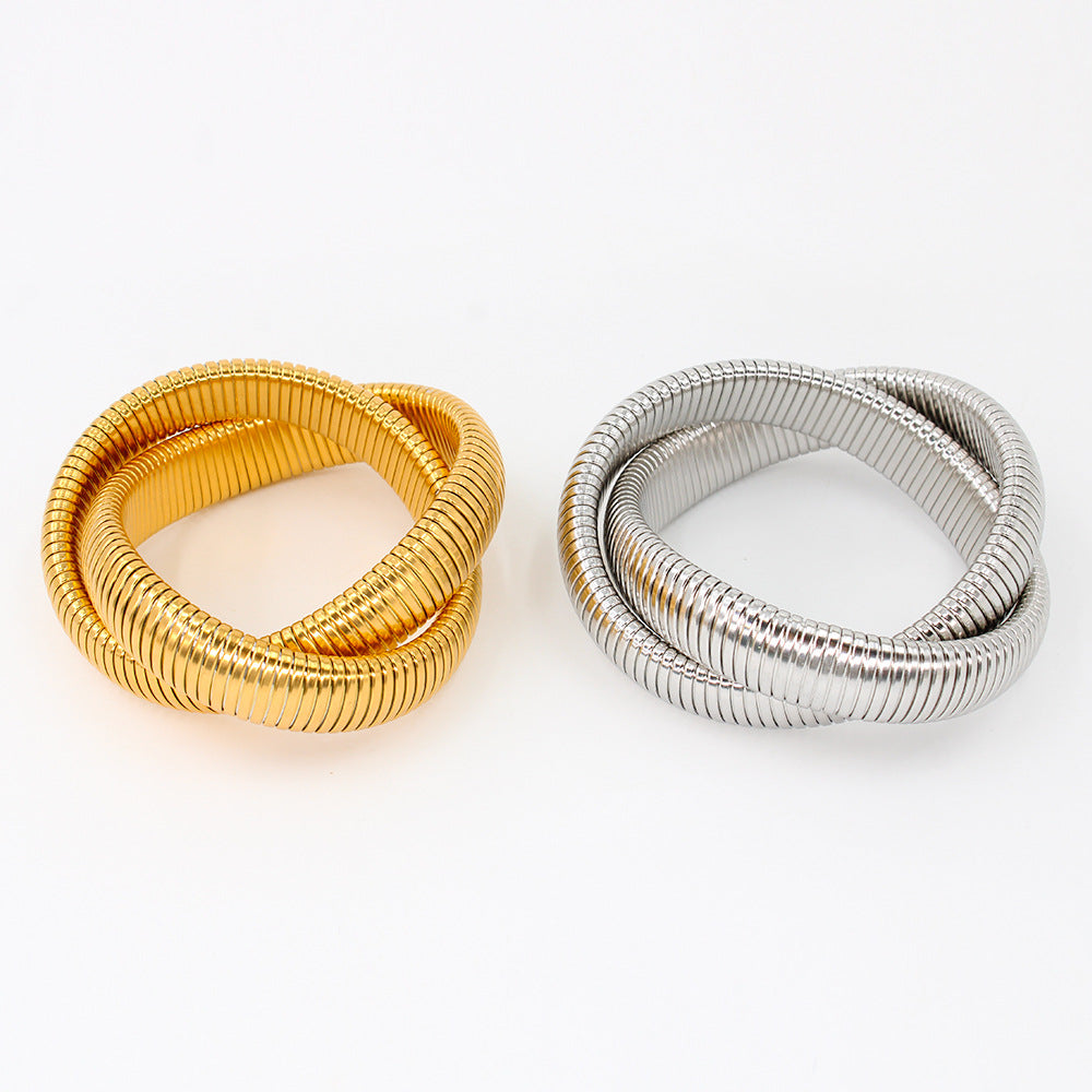 Elastic snake bone bracelet(gold and silver)