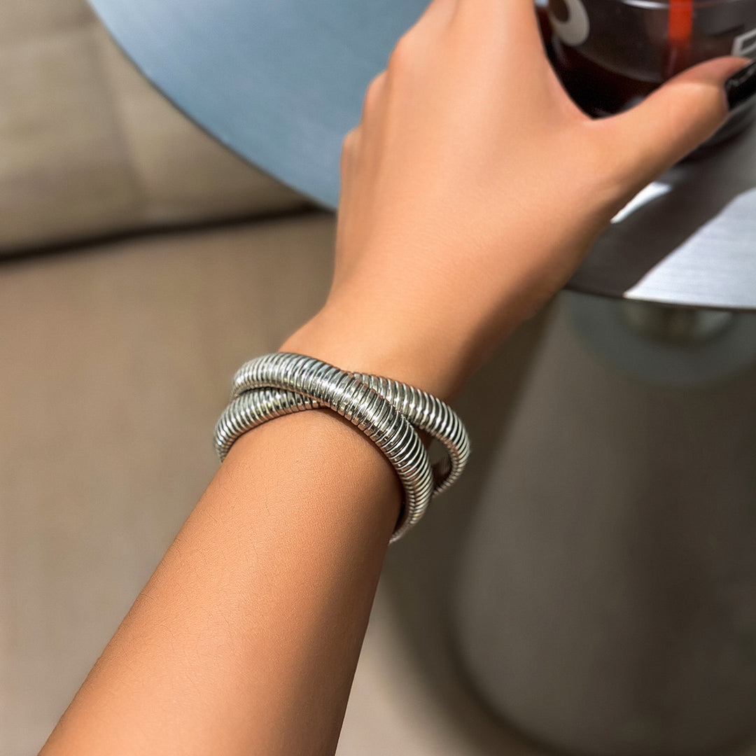 Elastic snake bone bracelet(gold and silver)