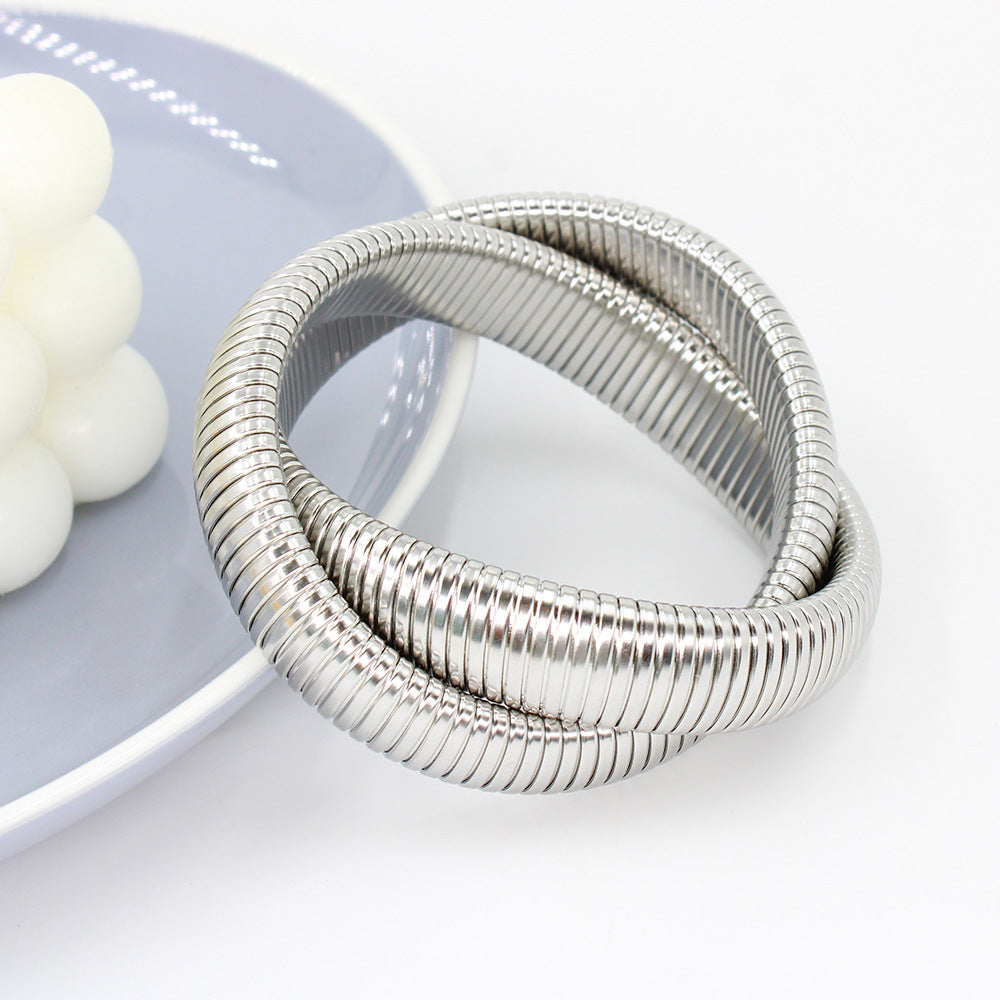 Elastic snake bone bracelet(gold and silver)