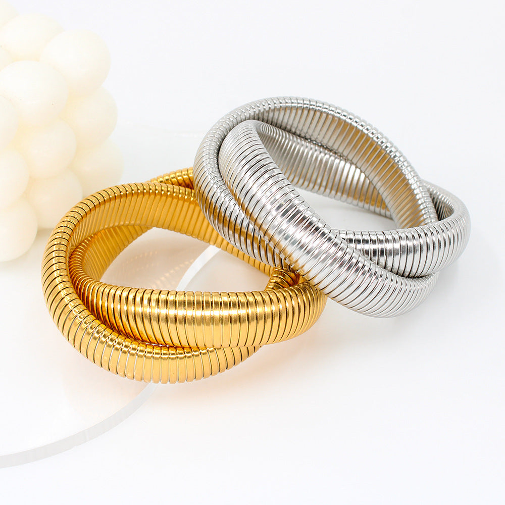 Elastic snake bone bracelet(gold and silver)