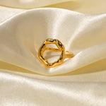 Load image into Gallery viewer, Irregular circle hollow flower open ring

