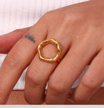 Load image into Gallery viewer, Irregular circle hollow flower open ring
