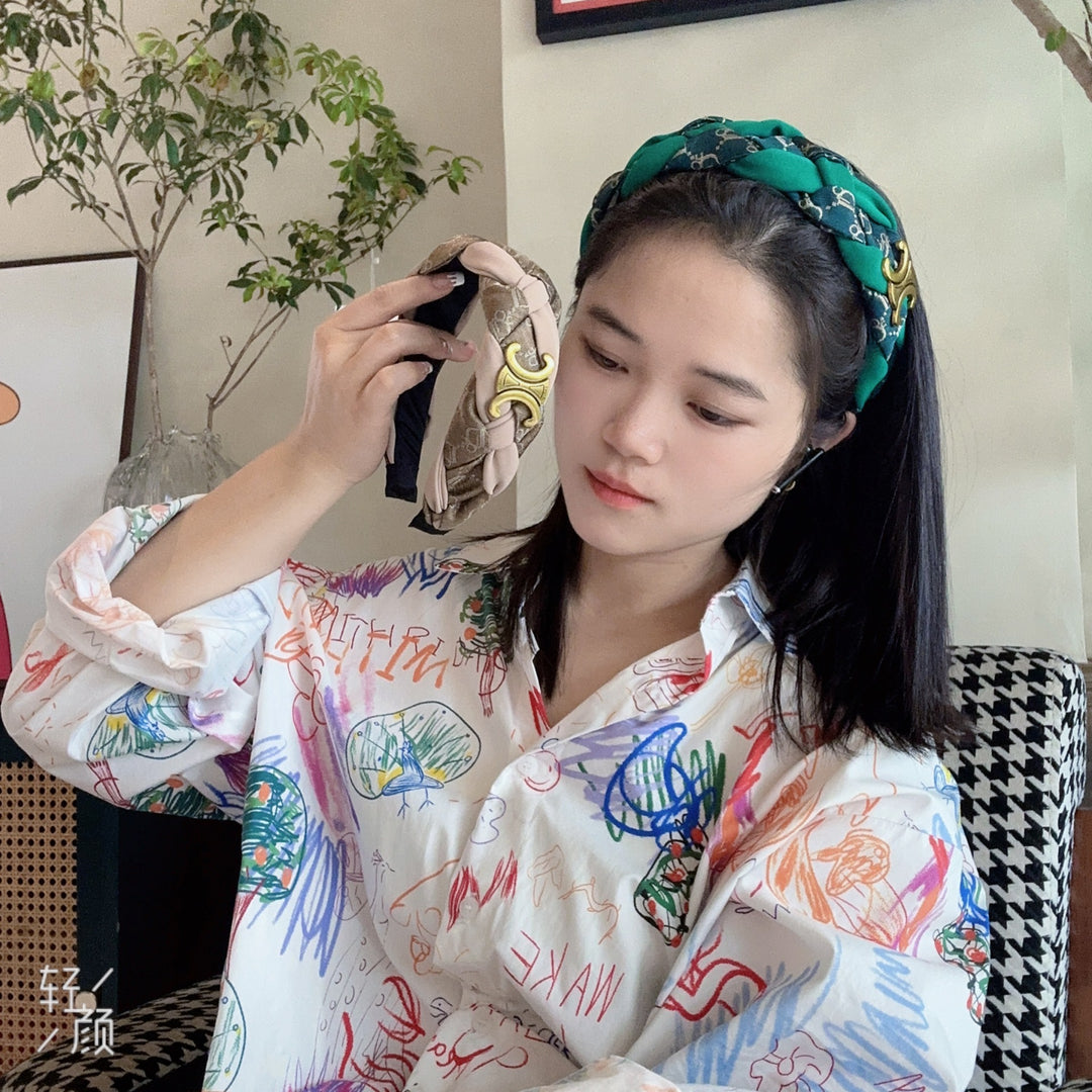 French retro twist braid wide headband