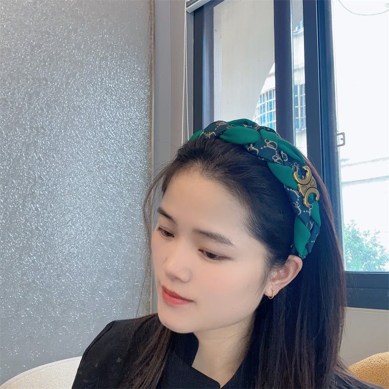 French retro twist braid wide headband