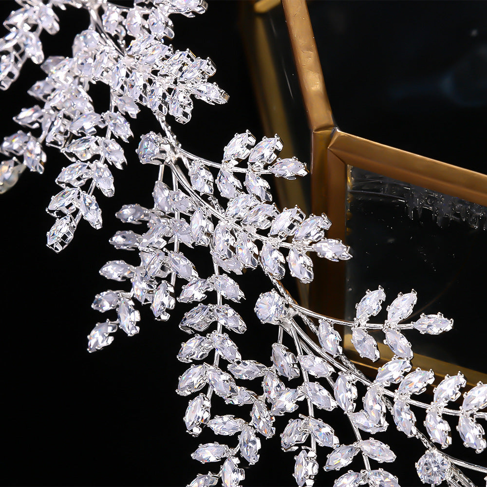 High-end zircon crown trial bridal headband