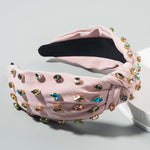 Load image into Gallery viewer, Crochet Bow Wide Diamond Hairband,
