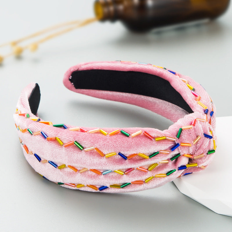 raindow bead headband