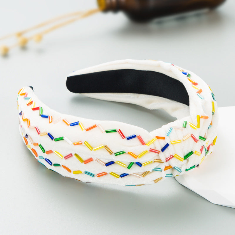 raindow bead headband