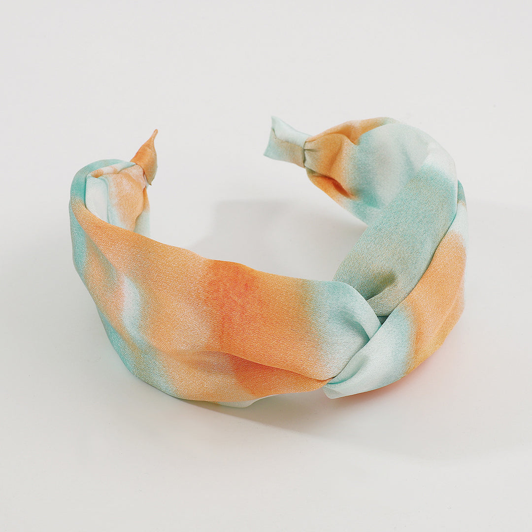 Tie-dye fabric cross knotted headband