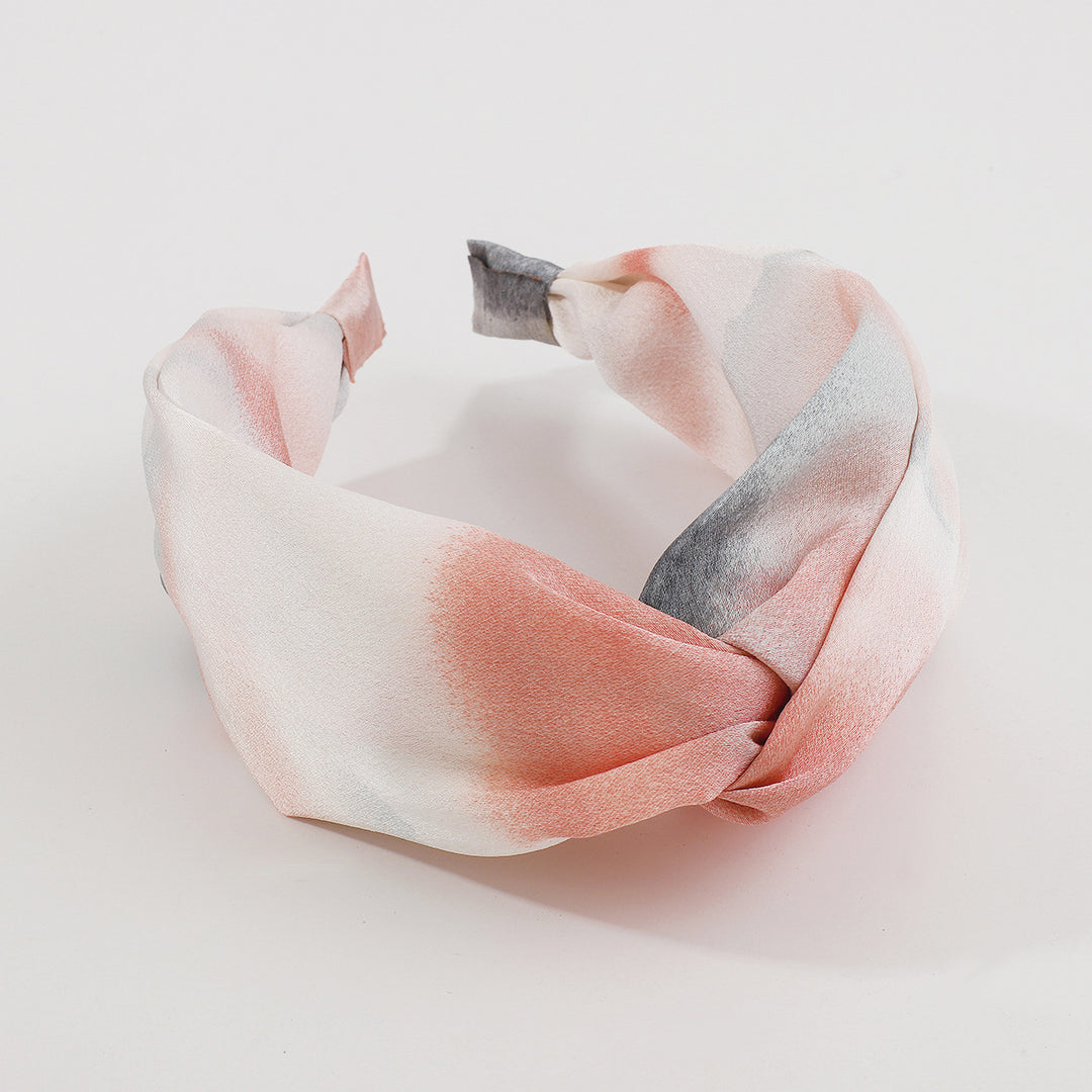 Tie-dye fabric cross knotted headband