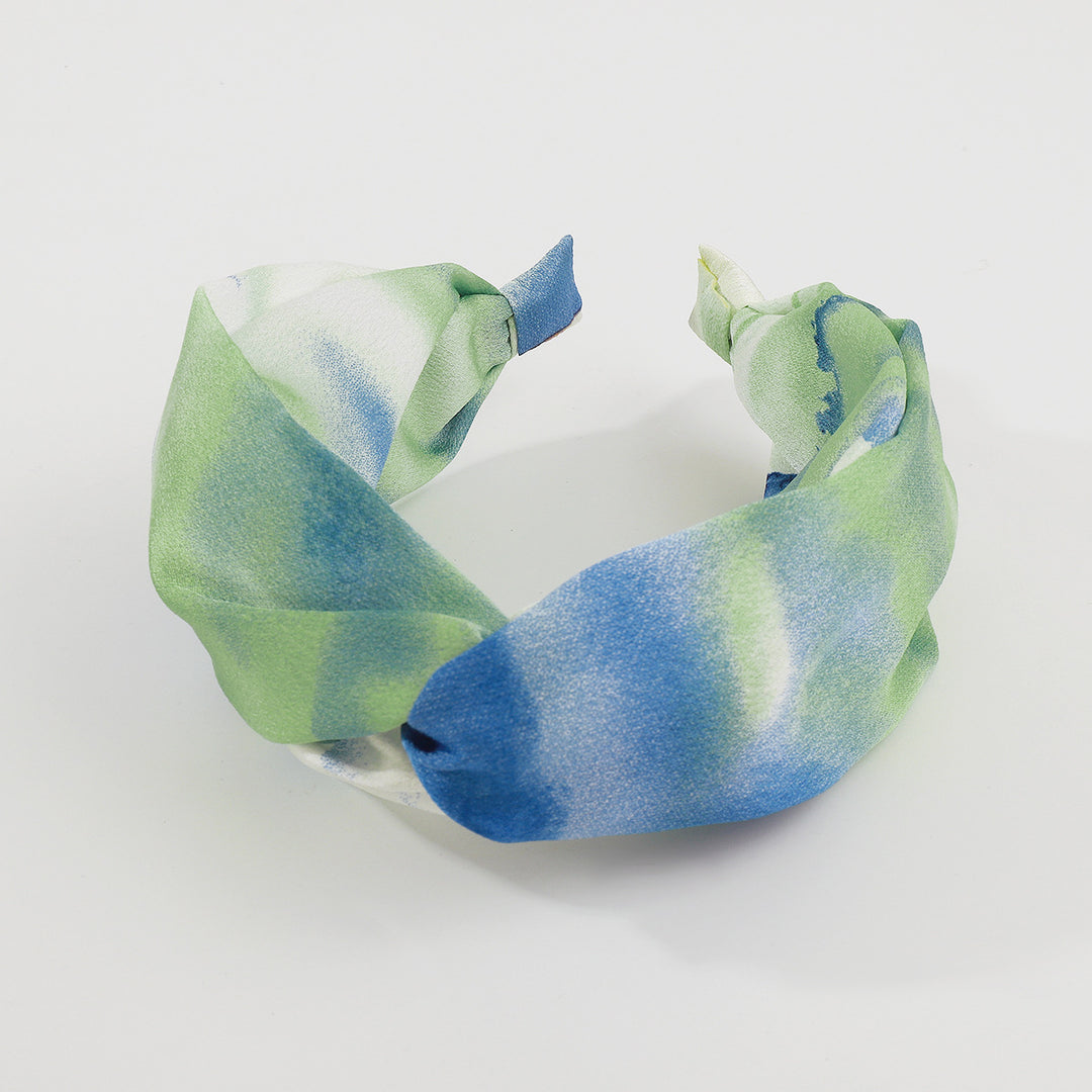 Tie-dye fabric cross knotted headband